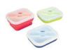 Non - Toxic Green Silicone Lunch Containers For Storage Square or Rectangle Shaped