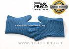 Slip - Resistant silicone barbecue gloves / silicone bbq baking glove cooking mitts