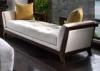 Ivory Color Relax Fabric Upholstered Wooden Bench Seat With Hardwood Frame