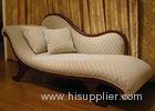 Luxuriate Wooden Chaise Lounge Chairs With Hardwood Frame / Fabric Upholstered