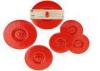 Durable Red Silicone Cup Cover Lid 5 Pcs Set With Waterproof Leak Tight Barrier Drop