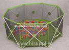 Green Mesh Round Babies Playpens / 8 Panel Baby Play Yard Eco Friendly