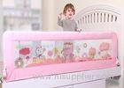Modren Design One Button Foldable Pink Adjustable Bed Rails With Cartoon Picture Net