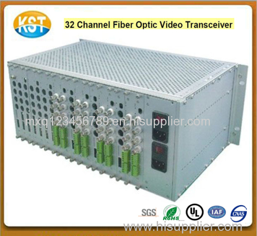 32 simplex 32 Channel video+audio+data+Ethernet Fiber Optic Video Transceiver for FC optical connector single mode