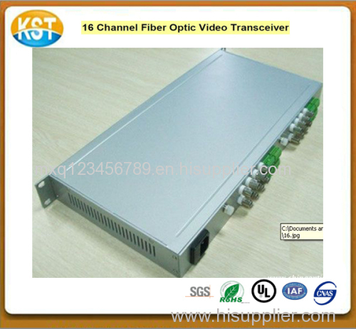 16 Channel video+data Fiber Optic Video Transceiver for FC optical connector singlemode and multimode with best quality