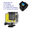 Ambarella A7 16MP 2&quot; screen 2.7K mini camera portable with 1.5&quot; screen wrist remote controller