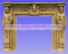 stone fireplaces.statue carved firepplaces.marble fireplaces.stone carving
