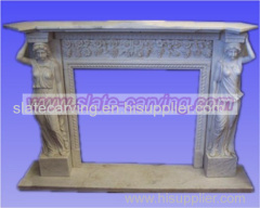 stone fireplaces.statue carved fireplaces.marble carving.stone carving