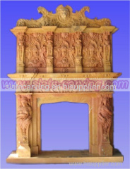 double fireplaces.stone fireplaces.marble fireplaces.slate carving
