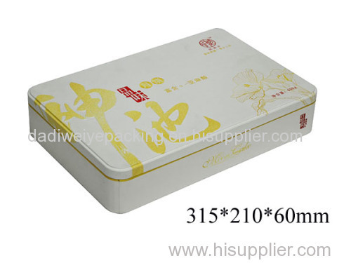 Concise rectangle moon cake metal tin box