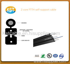 Manufacturer high-quality FTTH SM/MM fiber optic cable 2Core(self-support) fiber to the home FTTH aerial fiber cable