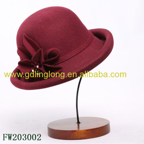 2016 Beautiful Ladies Wool Felt Hat Bodies Wool Felt Hat Wholesale