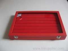 High Grade PU cover Wood Gift Box for Ring Display