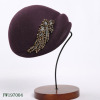 57cm Women Winter Wool Felt/Embroidery Winter Hat/Thick Knit Beanie/Wool Felt Hat