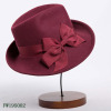 High Quality Fashion Women Wool Knitted Hat Wool Felt Hat with Red Wine 57cm