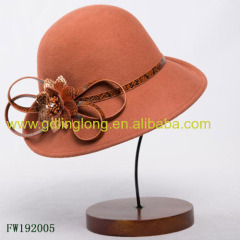 100% waterproof handmade felted wool hats Cowboy Hats with Brown color