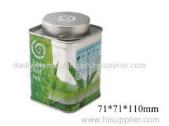 Tea metal tin can with cover