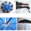 auto open straight umbrella with Heat transfer print