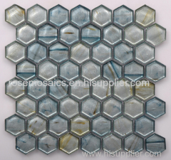 Hexagonal Shape Iridescent Glass Mosaic
