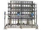 Stainless steel 2 stage RO Water treatment Horizontal for ultra pure water 4 m3 / day 24000GPD