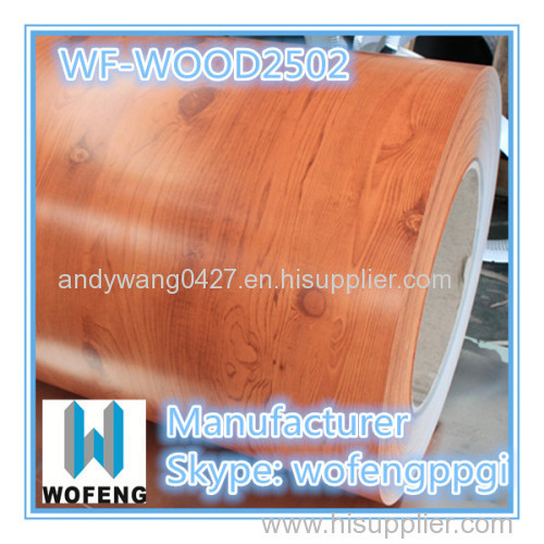 prepainted wooden color galvanized steel in coils