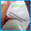 Custom factstock thickness high glossy white destructible label paper