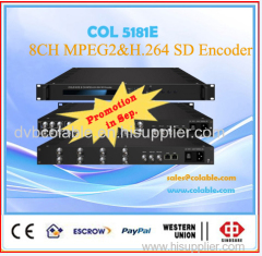 8channel mpeg2 h.264 iptv ENCODER