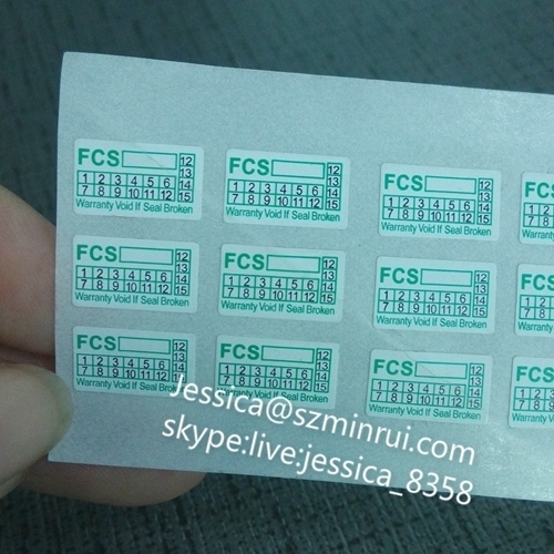 China Wholesaler offer Custom Destructible Vinyl Label Tamper Evident Security Self Adhesive Destructible Sticker