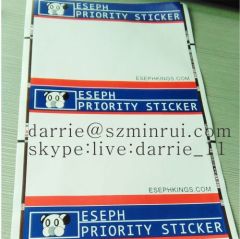 Custom any blank pattern printing for adhesive eggshell stickers .tamper evident labels with destructible paper