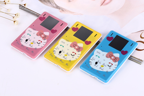 Ultra Thin LKM1M2 Mini phone pocket Low Radiation mobile phone Small card Cell phone cartoon kids