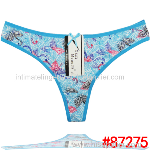 Butterfly printing cotton thong Underpants spandex g-string sexy lady panties soft women underwear t-back hot lingerie i