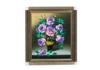 Antique handmade Beautiful Art Gallery oil painting flower with wooden frame