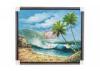 Fashion Knife Landscape Beautiful Coastal Village Scenery Oil Painting for Wall Arts