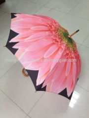 BEAUTIFUL FLOWR PRINT WOODEN UMBRELLAS