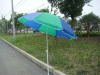 Polyester fabric Beach umbrella with metal tilt