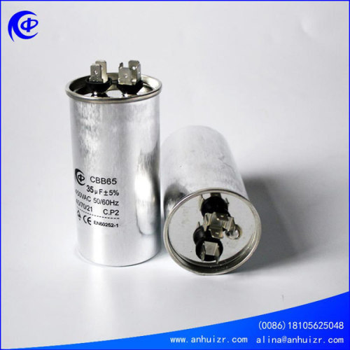 CBB65 air conditioner ac motor run oil capacitor of round type aluminum case
