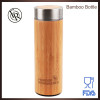 BPA free eco-friendly custom logo stainless steel bamboo tea thermos bottle