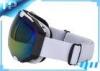 White Photochromatic Reflective Ski Goggles / OTG Snow Goggles For Adult