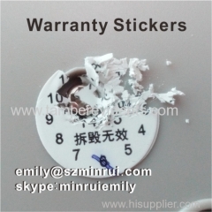 Custom Round Black Printed Warranty VOID If Seal Damaged Warranty QC Passes Adhesive Stickers