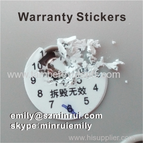 Custom Round Black Printed Warranty VOID If Seal Damaged Warranty QC Passes Adhesive Stickers