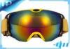 TPU Custom Yellow Reflective Ski Goggles Windproof / Dustproof For Outdoor