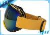 Stylish Convenient Yellow Photochromic Custom Snow Goggles With Double Lens