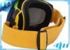 UV Anti - fog Womens Yellow Snow Goggles Nylon Strap With Wide Angle