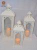 Morocco 3 / S Metal Powder Coating Candle Lantern for Wedding Decoration Speical White