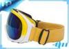 Fashional Yellow Snowboard Goggles / Ladies Over The Glasses Ski Goggles