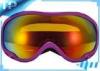 CE FDA Purple OTG Snowboard Goggles / Retro Ski Goggles With Mirror Lens