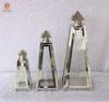 Pyramid shape Large Garden Stainless Steel Lanterns with clear glass