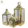 Christmas LED candle Decorative stainless steel lanterns with Glass