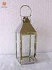 Square Metal frame outdoor Decoration stainless steel lanterns for candles