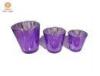 Purple Decorative Votive Mercury Electroplate Glass Candle Holder Three set